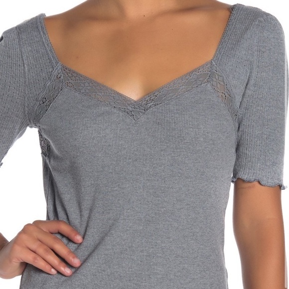 FREE PEOPLE GRAY COTTON KNIT TOP - Picture 5 of 6